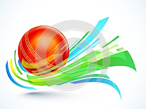 Glossy Ball for Cricket Sports concept.