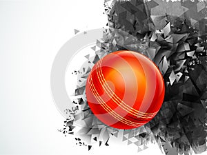 Glossy Ball for Cricket Sports concept.