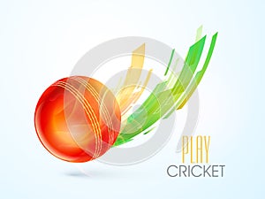 Glossy Ball for Cricket Sports concept.