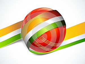 Glossy Ball for Cricket Sports concept.