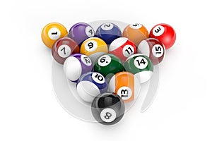 Glossy billiard balls set