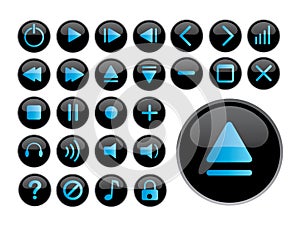 Glossy black icons