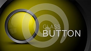 Glossy blank yellow button for web design.