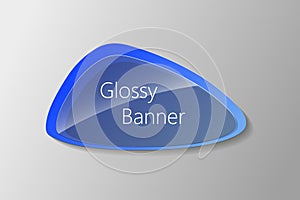 Glossy blue banner. Vector illustration