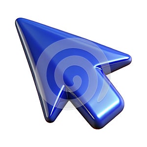 Glossy blue computer mouse pointer arrow icon