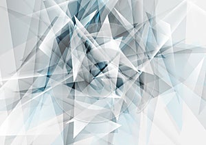 Glossy blue grey abstract low poly technology background