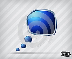 Glossy blue speech bubble
