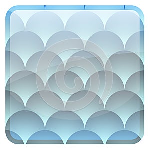 Glossy blue ui button with fish scale texture