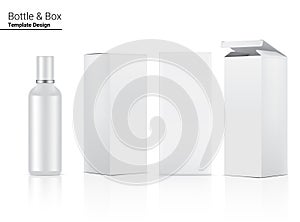 Glossy Bottle Mock up Realistic Cosmetic and 3 Dimensional Box for Skincare and Aging anti-wrinkle or  Food merchandise on White