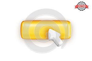 Glossy button for web design and mouse pointer or arrow cursor. Graphical user interface design elements