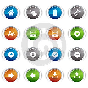 Glossy buttons - classic web icons