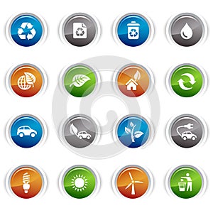 Glossy Buttons - Ecological Icons