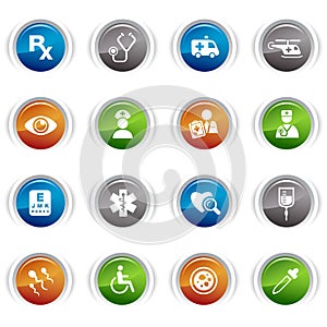 Glossy buttons - medical icons