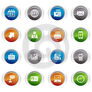 Glossy buttons - Office and Business icons