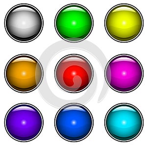 Glossy buttons vector set