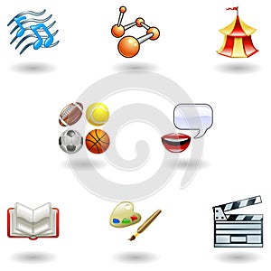 Glossy category education web icons photo