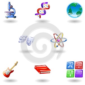 Glossy category education web icons photo