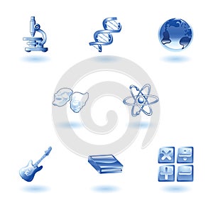 Glossy category education web icons photo