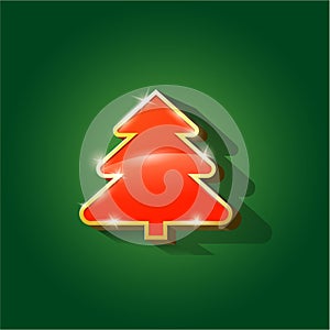 Glossy Christmas tree isolated on background