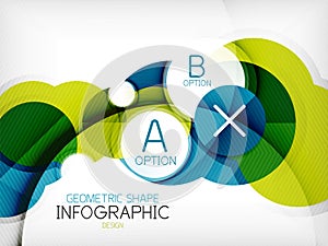 Glossy circle geometric shape info background