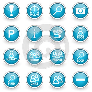 Glossy circle web icons set