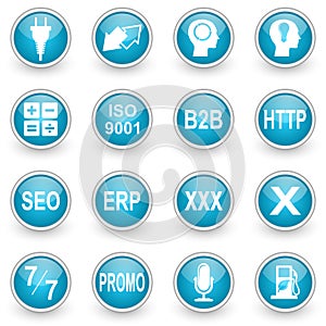 Glossy circle web icons set