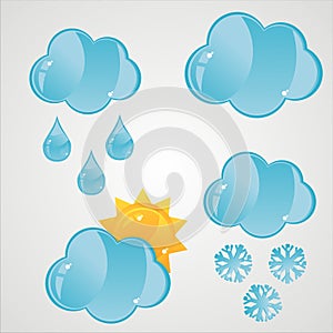 glossy clouds icons