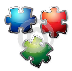 Glossy colorful puzzle set