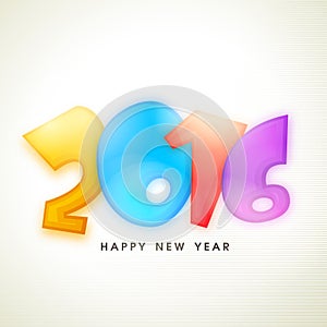 Glossy colorful text for Happy New Year celebration.