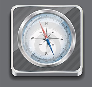 Glossy Compass. Vector Illustration.