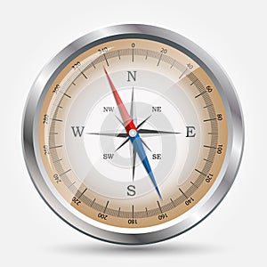 Glossy Compass. Vector Illustration.