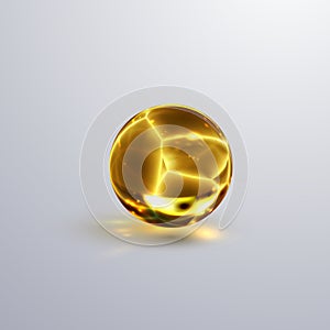 Glossy cracked crystal sphere