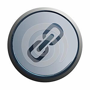 Glossy 3D Link Icon for Web Connection