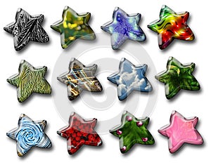 Glossy decorative stars