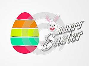 Glossy egg with bunny for Happy Easter celebration.