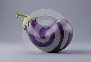 glossy eggplant on a light gray background