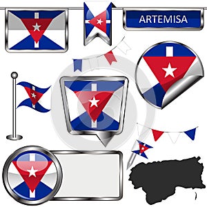 Glossy flags of Artemisa, Cuba photo