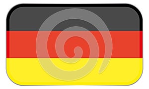 Glossy German language flag button. German language glossy button flag vector eps10 on white background.