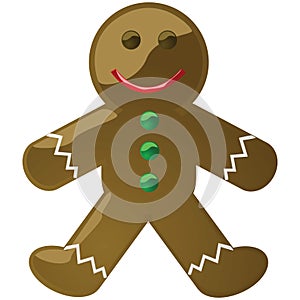 Glossy gingerbread cookie man