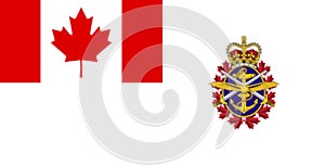 Glossy glass Canadian Forces flags