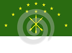 Glossy glass Circassian flag