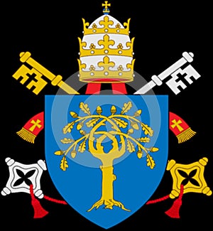 Glossy glass Coat of arms of the Popes of the family Della Rovere