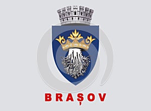 Glossy glass Flag of the Brasov