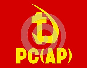 Glossy glass flag of the Chilean Communist Party Proletarian Action