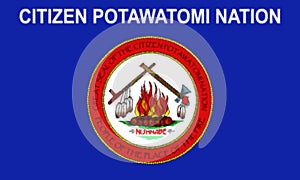 Glossy glass of flag of Citizen Potawatomi Nation, Oklahoma