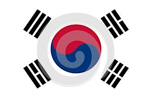 Glossy glass flag of City of Korea