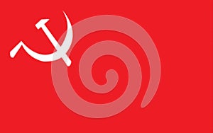 Glossy glass flag of Communist Party of Bhutan Marxist, Leninist, Maoist