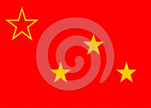 Glossy glass flag of Communist Party of Burma photo