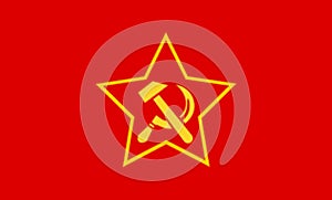 Glossy glass flag of Communist Party of Germany was a major political party in the Weimar Republic between 1918 and 1933,