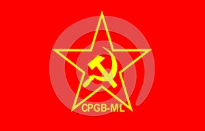 Glossy glass flag of Communist Party of Great Britain Marxistâ€“Leninist